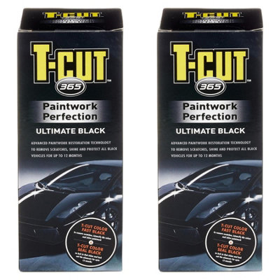 T-CUT 365 Ultimate Black Car Polish and Colour Restorer Scratch Repair Kit x 2