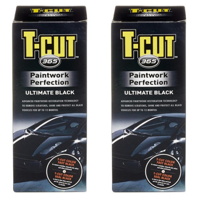 T-CUT 365 Ultimate Black Car Polish and Colour Restorer Scratch Repair Kit x 2