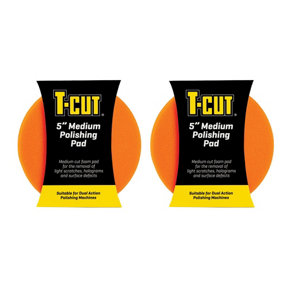 T-Cut 5 Inches Polishing Foam Pad Remove Scratches Defect For Dual Action Machines x2