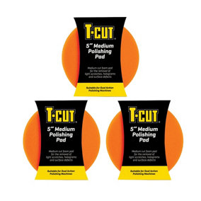 T-Cut 5 Inches Polishing Foam Pad Remove Scratches Defect For Dual Action Machines x3