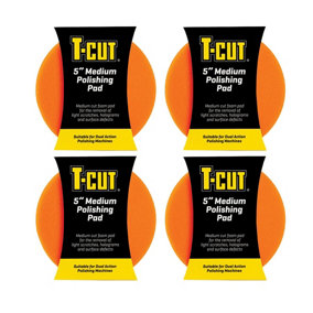 T-Cut 5 Inches Polishing Foam Pad Remove Scratches Defect For Dual Action Machines x4