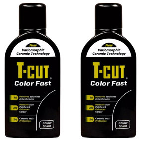 T-Cut Color Fast Black Ceramic Wax Polish Scratch Remover Colour Enhancer x2