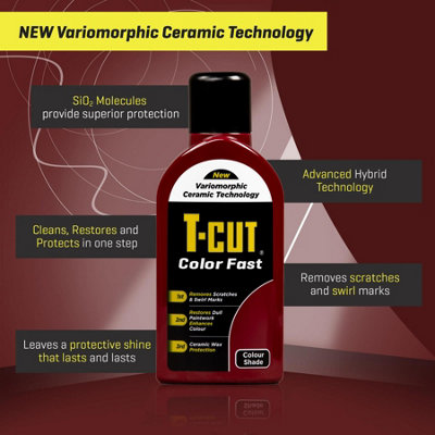 T-Cut Color Fast Dark Red Ceramic Wax Polish Scratch Remover Colour Enhancer x2 - 3