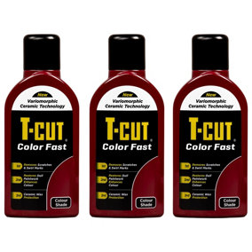 T-Cut Color Fast Dark Red Ceramic Wax Polish Scratch Remover Colour Enhancer x3