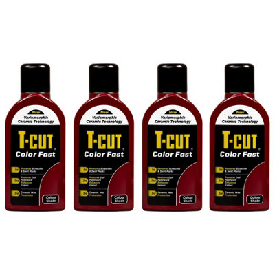 T-Cut Color Fast Dark Red Ceramic Wax Polish Scratch Remover Colour Enhancer x4