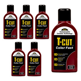 T-Cut Color Fast Dark Red Ceramic Wax Polish Scratch Remover Colour Enhancer x6