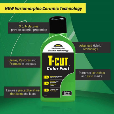 T-Cut Color Fast Green Ceramic Wax Polish Scratch Remover Colour Enhancer x2