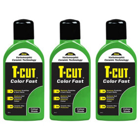 T-Cut Color Fast Green Ceramic Wax Polish Scratch Remover Colour Enhancer x3