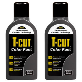 T-Cut Color Fast Grey Car Ceramic Wax Polish Scratch Remover Colour Enhancer x2