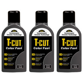 T-Cut Color Fast Grey Car Ceramic Wax Polish Scratch Remover Colour Enhancer x3