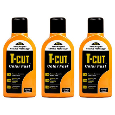 T-Cut Color Fast Orange Ceramic Wax Polish Scratch Remover Colour Enhancer x3