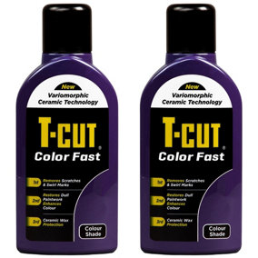 T-Cut Color Fast Purple Ceramic Wax Polish Scratch Remover Colour Enhancer x2