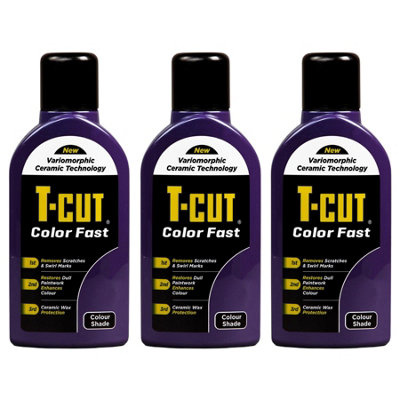 T-Cut Color Fast Purple Ceramic Wax Polish Scratch Remover Colour Enhancer x3