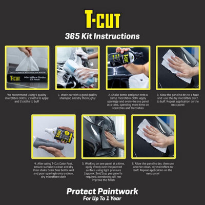 T-Cut Color Fast Red Ceramic Wax Polish Scratch Remover 500ml + Paint Sealant - 7