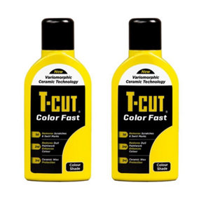 T-Cut Color Fast Yellow Ceramic Wax Polish Scratch Remover Colour Enhancer x2