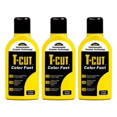 T-Cut Color Fast Yellow Ceramic Wax Polish Scratch Remover Colour Enhancer x3