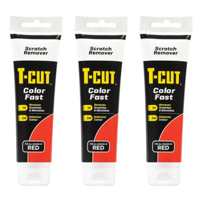 T-Cut Fast Scratch Scuff Blemish Remover Red Car Paint Cleaner Rejuvenates x3