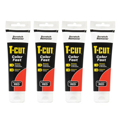 T-Cut Fast Scratch Scuff Blemish Remover Red Car Paint Cleaner Rejuvenates x4