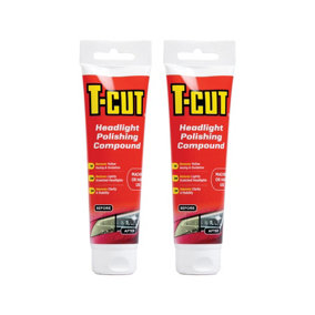 T-Cut Headlight Cleaning Polish Restores Yellowed & Scratched Light Lenses x2