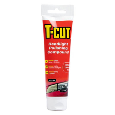 T-Cut Headlight Cleaning Polish Restores Yellowed & Scratched Light Lenses x3