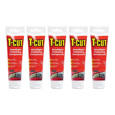 T-Cut Headlight Cleaning Polish Restores Yellowed & Scratched Light Lenses x4