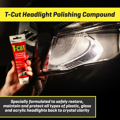 T-Cut Headlight Cleaning Polish Restores Yellowed & Scratched Light Lenses