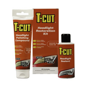 T-Cut Headlight Polish & Sealant Kit Restores Cleans & Protects Dull Lenses