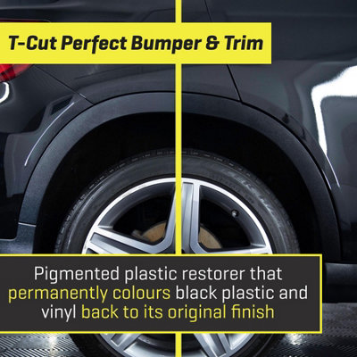 T-Cut Perfect Bumper & Trim Permanent Black Vinyl Restorer & Reviver 350ml x3