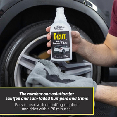 T-Cut Perfect Bumper & Trim Permanent Black Vinyl Restorer & Reviver 350ml x4 - 3