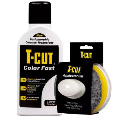 T-Cut White Scratch Remover Paint Restorer Car Polish - 500ml & Wax Applicator