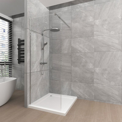 T&K 700x1900mm Walk In Shower Enclosure Shower Screen Panel Chrome ...