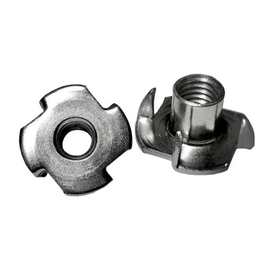 T Nuts Four Pronged Size: M6 x 12 mm ( Pack of: 100 ) Tee Nuts Zinc Plated Steel Anchors Blind Nut Captive Inserts