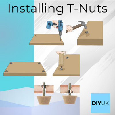 T Nuts Four Pronged Size: M8 x 11 mm ( Pack of: 10 ) Tee Nuts Zinc Plated Steel Anchors Blind Nut Captive Inserts - 5
