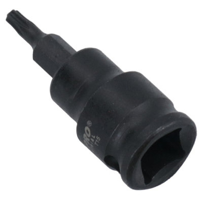 T15 Male Torx Star Impact Impacted Shallow Short Bit Socket 3/8in drive