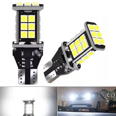 2PCS T15 W16W LED Bulbs 12 Smd Led Reverse Lights 12V Super Bright Halogen 921 912 955 Wedge For Car Backup Reverse Lights Parking Light 12V 24V 7000K Xenon White