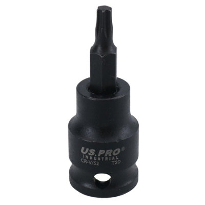 T20 Male Torx Star Impact Impacted Shallow Short Bit Socket 3/8in drive