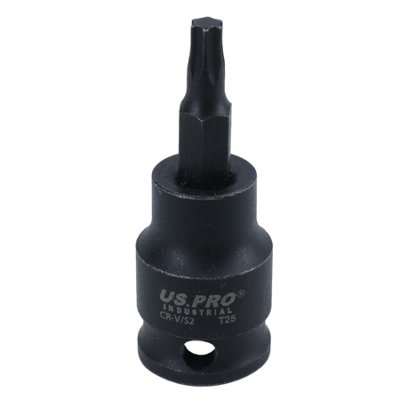 T25 Male Torx Star Impact Impacted Shallow Short Bit Socket 3/8in drive ...
