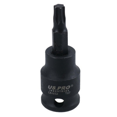 T27 Male Torx Star Impact Impacted Shallow Short Bit Socket 3/8in drive