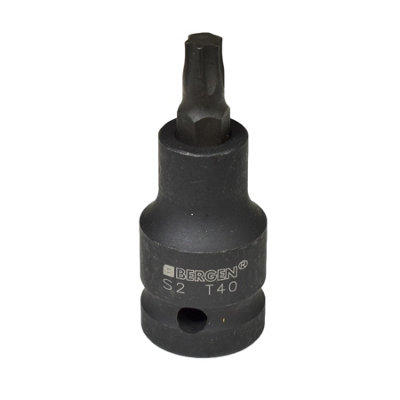 T40 x 53mm 1/2" Drive Short Impact Impacted Torx / Star Male Socket