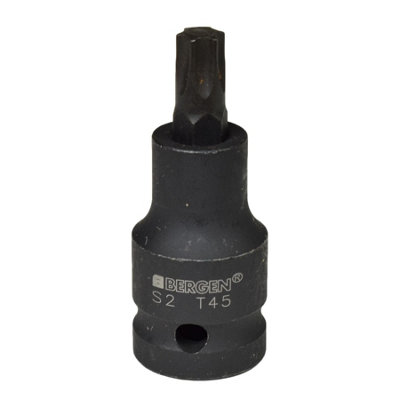 T45 x 53mm 1/2" Drive Short Impact Impacted Torx / Star Male Socket