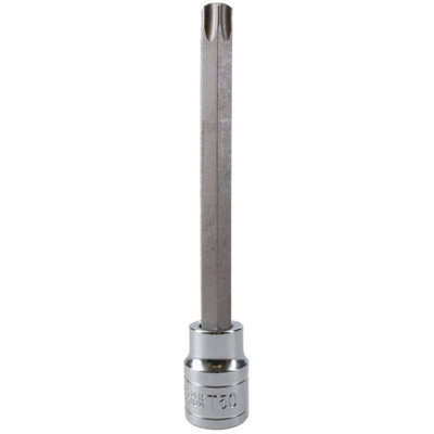 T50 3/8" Drive Extra Long 110mm Tamperproof Tamper Torx Star Security Bit Socket