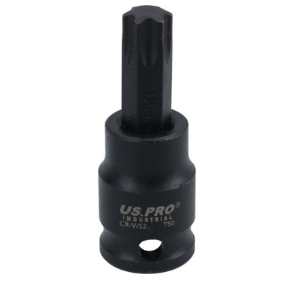 T50 Male Torx Star Impact Impacted Shallow Short Bit Socket 3/8in drive