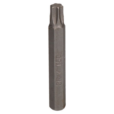 T50 Torx Star Bit 75mm Length 10mm Shank Chrome Vanadium Hardened Tip Cr-V