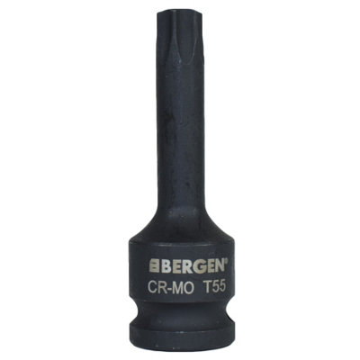 T55 x 78mm 1/2" Drive Extra Long Impact Torx / Star Male Socket Bergen