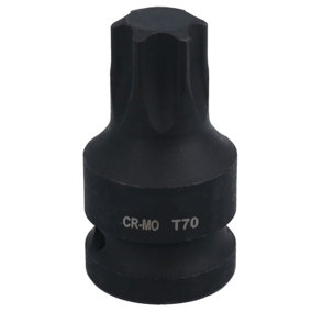 T70 1/2in Drive Male Torx Star Impacted Impact Shallow Stubby Socket