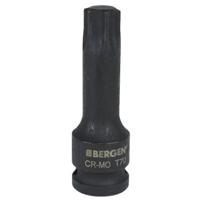 T70 x 78mm 1/2" Drive Extra Long Impact Torx / Star Male Socket Bergen