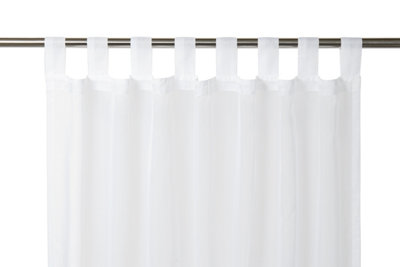 Measuring guide for tab top curtains.