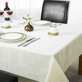 Table Cloth Damask Rose 70 x 108" Cream