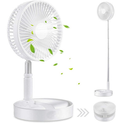 Table Desk Fan - Adjustable Pedestal Fan - Folding & Portable With 7200mah Rechargeable Battery - Telescopic Multifunctional Fan