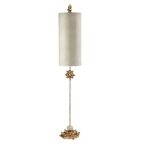 Table Lamp Cylindrical Cream Shade in Putty Wash Gold/ White LED E27 60W